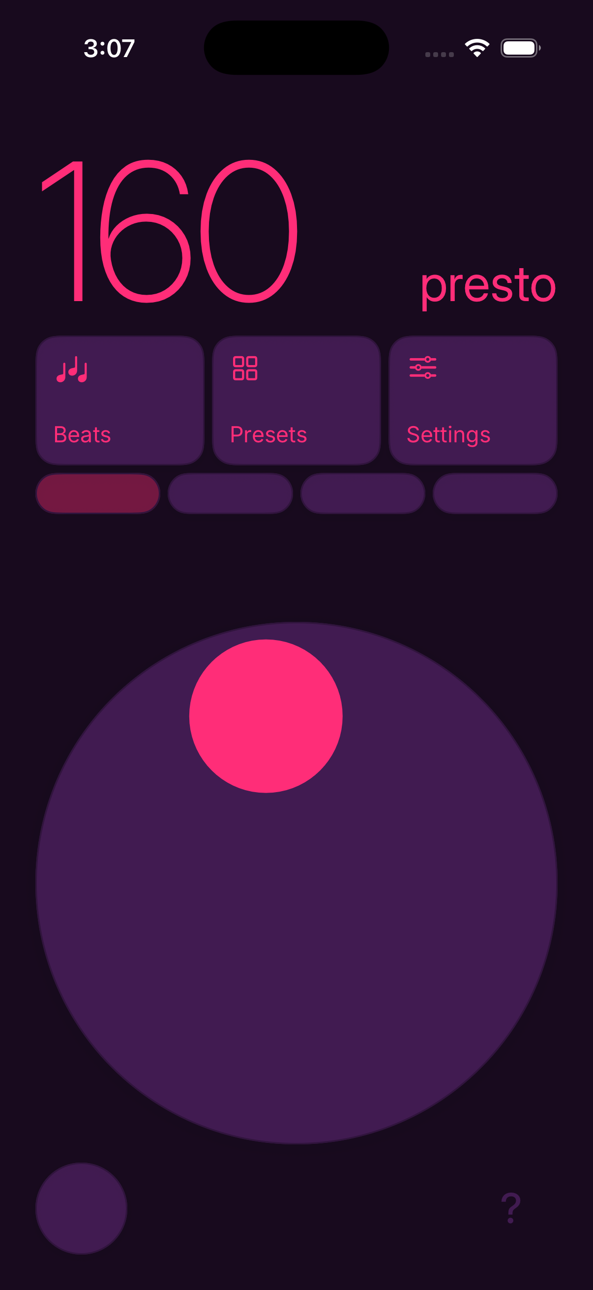Custom pink theme at 160 BPM